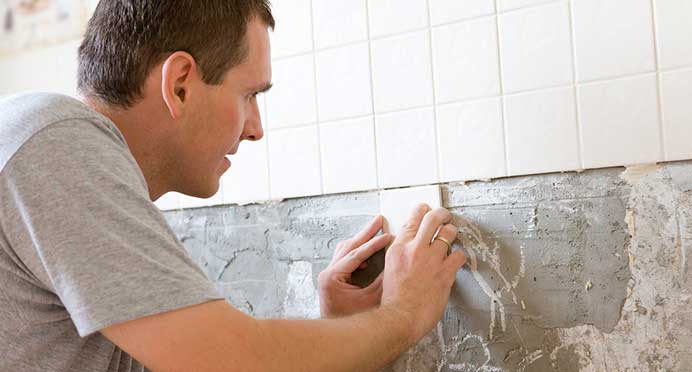 Hamilton Tiling Service team tiling a bathroom